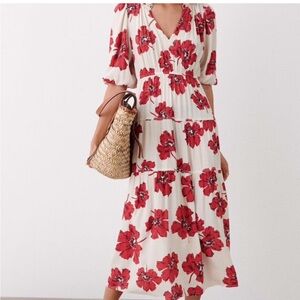 ba&sh Red Floral Maxi Dress
